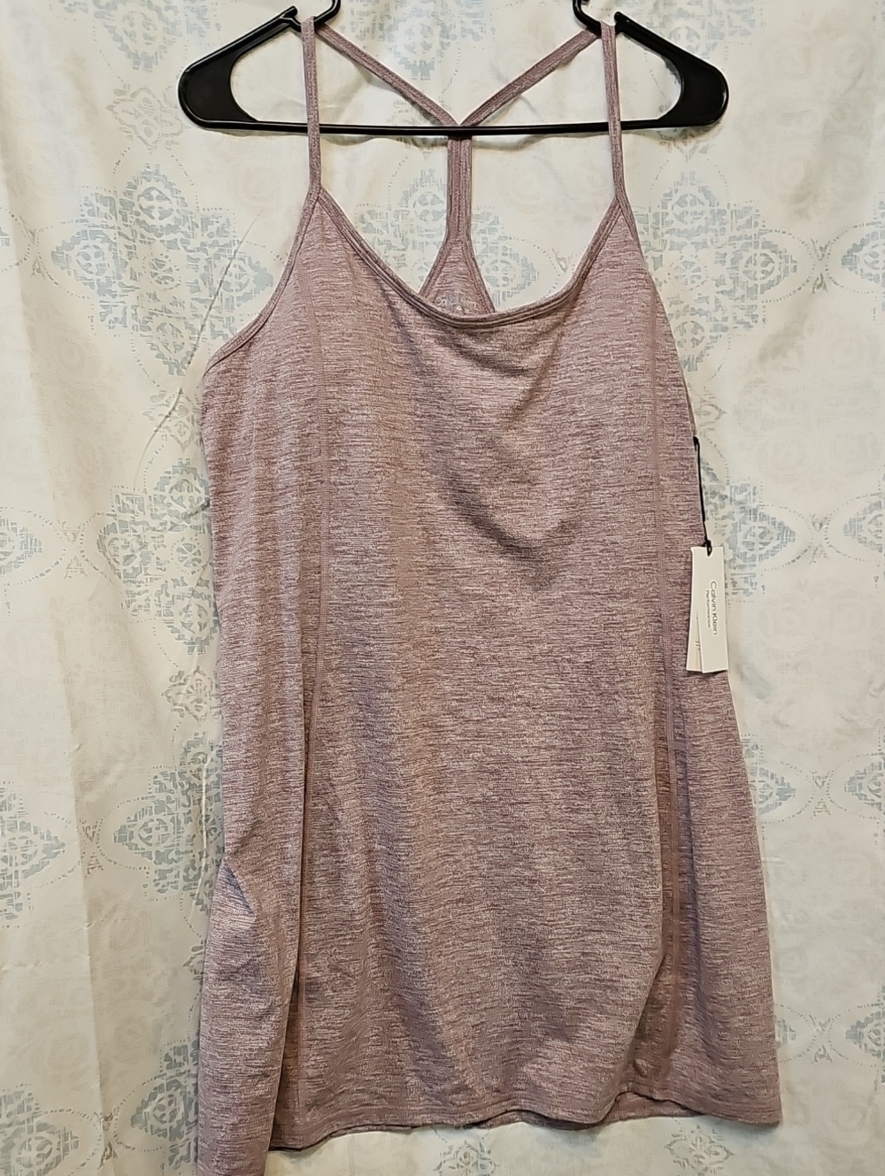 Light Mauve Heather Racerback Sports Dress, Calvin Klein